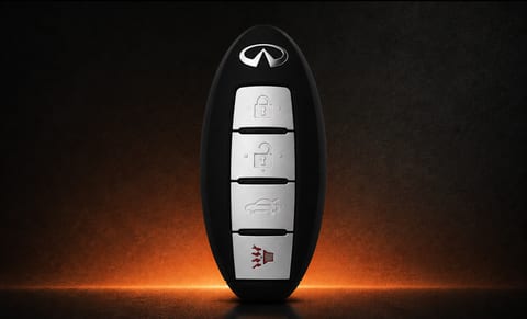 Infiniti proximity smart key with four chrome buttons